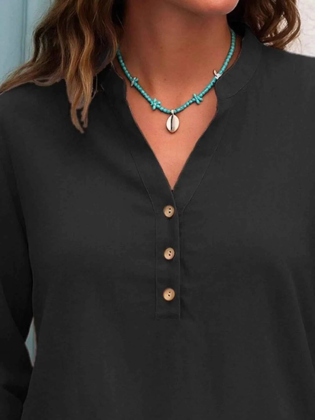 Full Size Button Detail Notched Long Sleeve Blouse Plus Size b825f386-1680-4b06-9fad-4e0ce0f8ce6e-Max-Origin