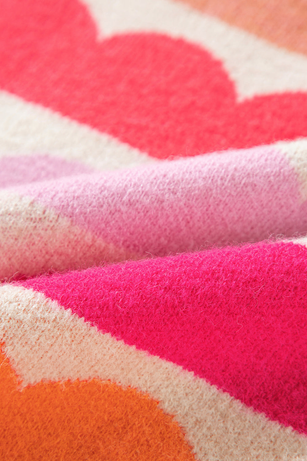 Yellow Wave Striped Balloon Sleeve Drop Shoulder Sweater b85502ada06b70e8