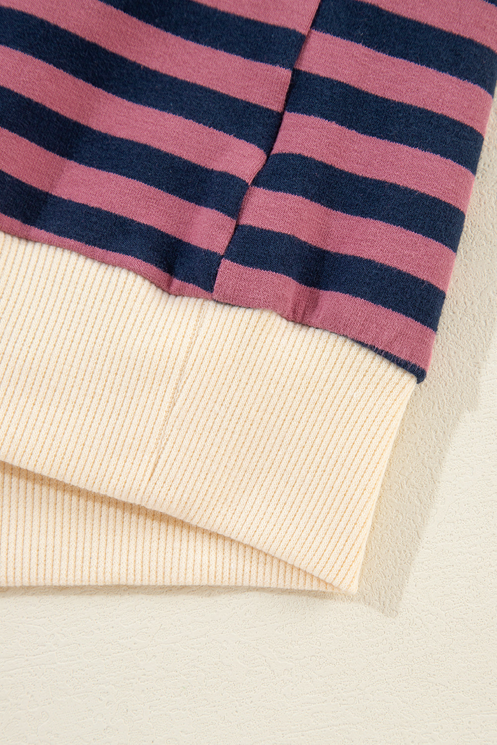 Black Stripe Contrast Edge Cross Seam Oversized Sweatshirt b8683b73b7186aa2