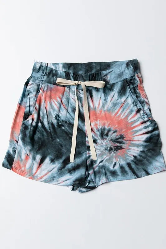 BiBi Tie Dye Print Casual Shorts CHARCOAL BLUSH b89ff9f2366f47d0a6dd13f59063ca41-Max-Origin