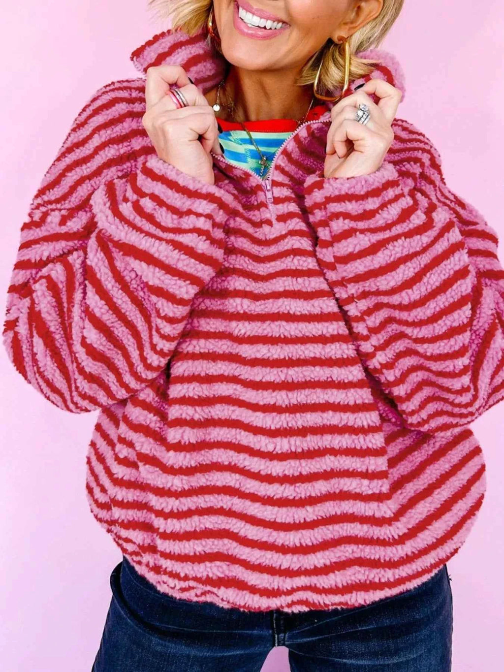 Striped Quarter-Zip Fleece Sweatshirt b8a330d1-609f-49d1-b2a0-e03168d6ab73-Max-Origin