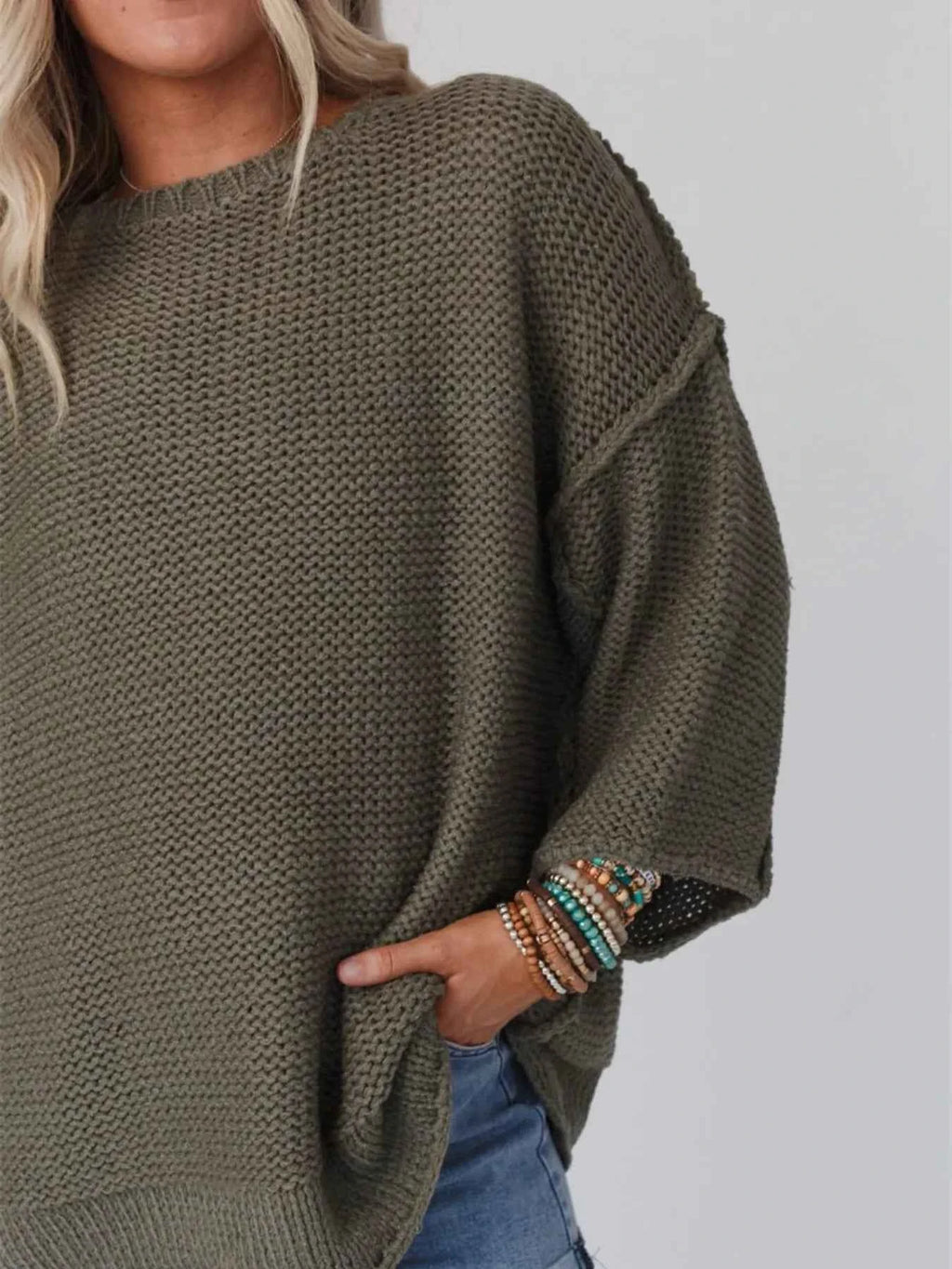 Round Neck Oversized Knit Top with Relaxed Fit b8bd5d6f-9054-4476-876b-4bec44da36b4-Max-Origin