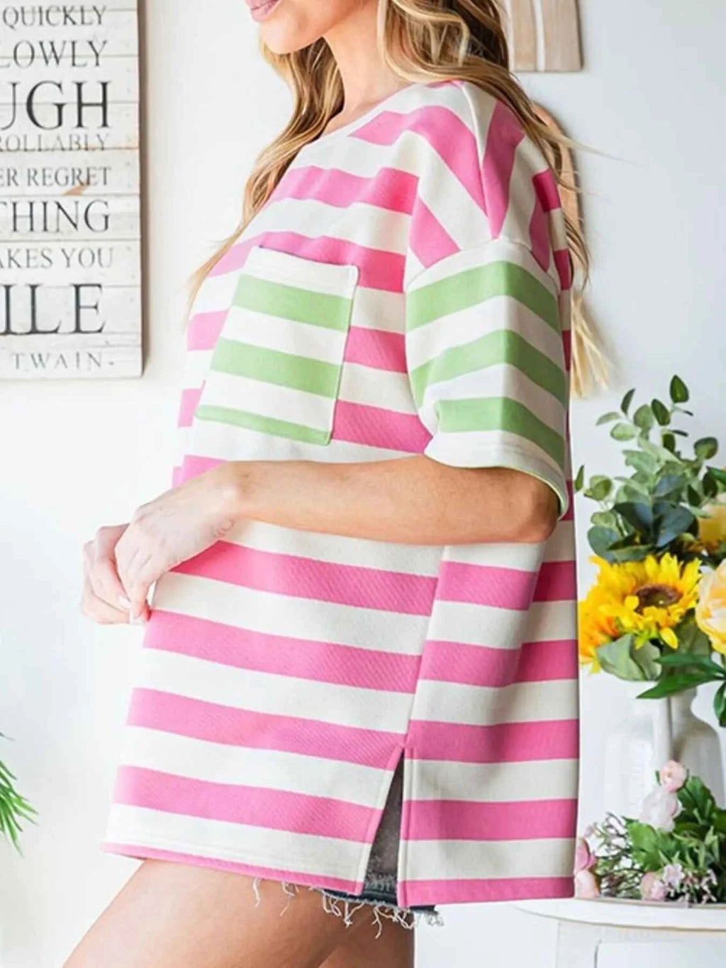 Striped Oversized Short Sleeve T-Shirt b8cf0841-f412-4cfd-afb9-ec7c9b718a5a-Max-Origin