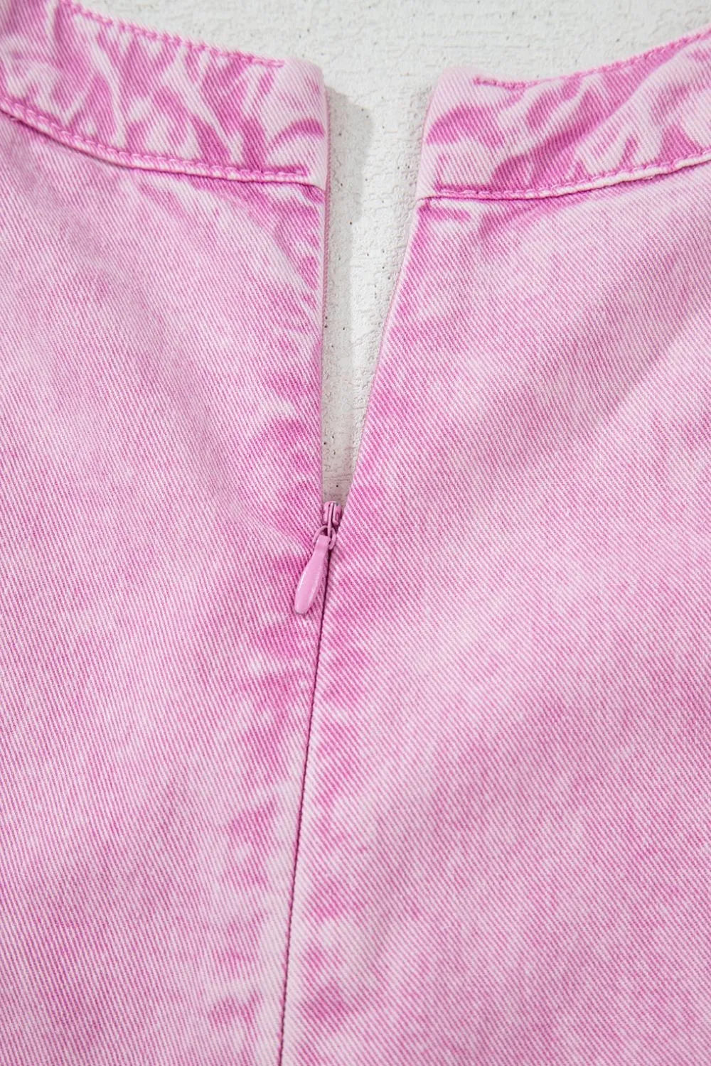 Mineral Wash Pleated Bust V Neck Sleeveless Denim Romper b8f25e05-7165-42b7-9c22-6479121f9fb1-Max-Origin