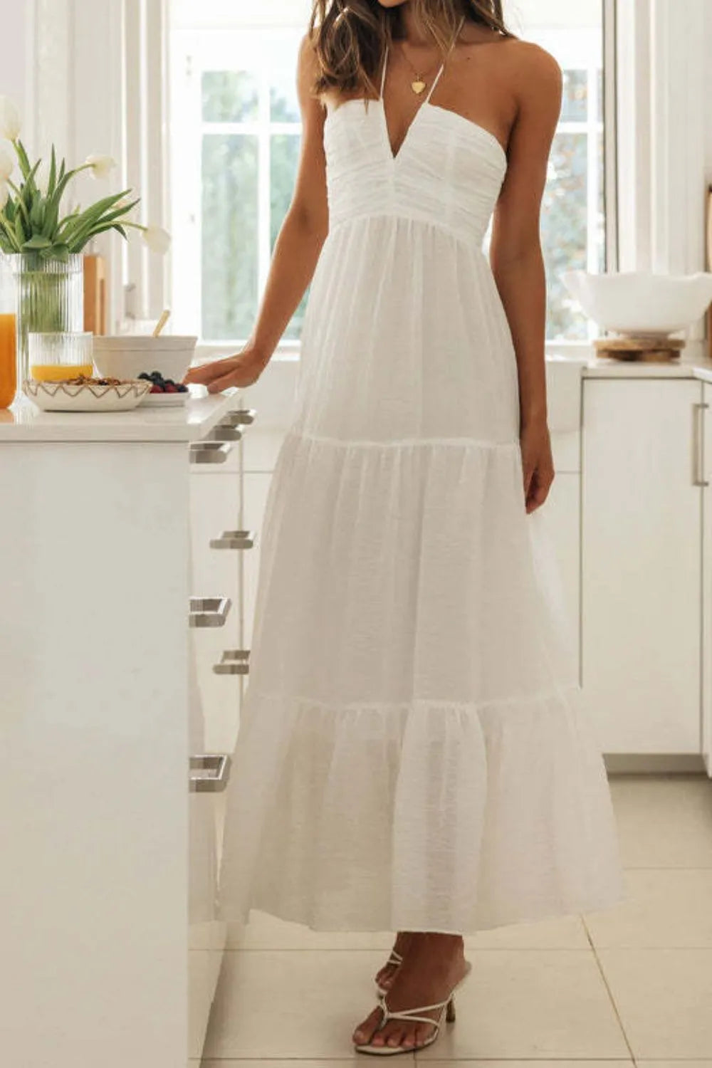 Tiered Halter Neck Printed Cami Dress b900053a-67dc-4410-87cd-6ed03b932c51-Max-Origin