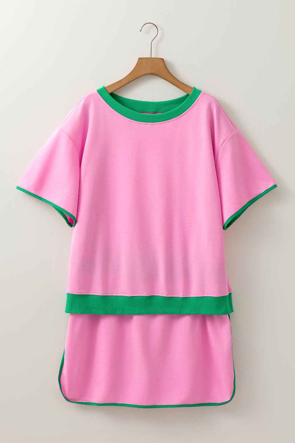 Bonbon Plus Size Contrast Trim T Shirt and Skort Two Piece Set b96c297d1d8200d5