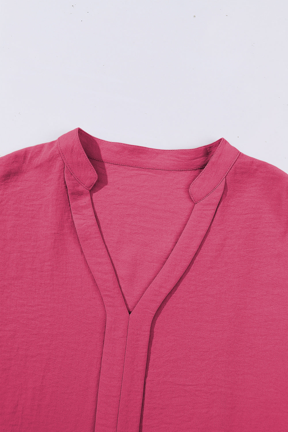 White Notched Neck Batwing Sleeve Blouse b987cd2ce2a55c46