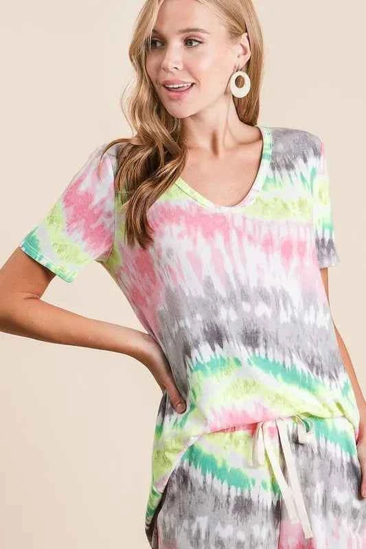 BiBi Tie Dye Print Shorts With Twill Tape Drawstring b9a2c7724a7a4de592c74899bd5240d4-Max-Origin