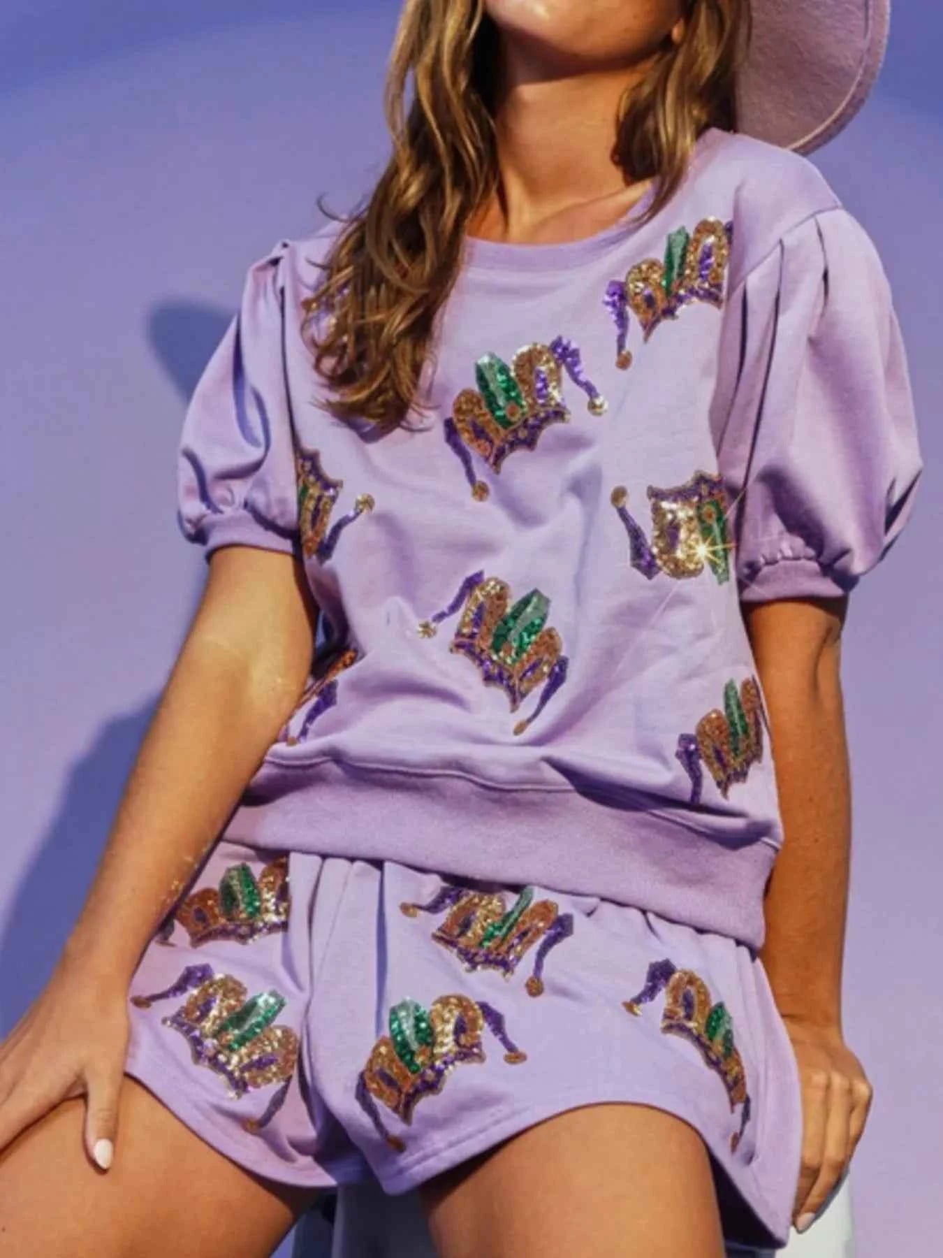 Sequin Round Neck Top and Shorts Set b9a2c885-4b74-4e6e-a997-bb28868a7d39-Max-Origin