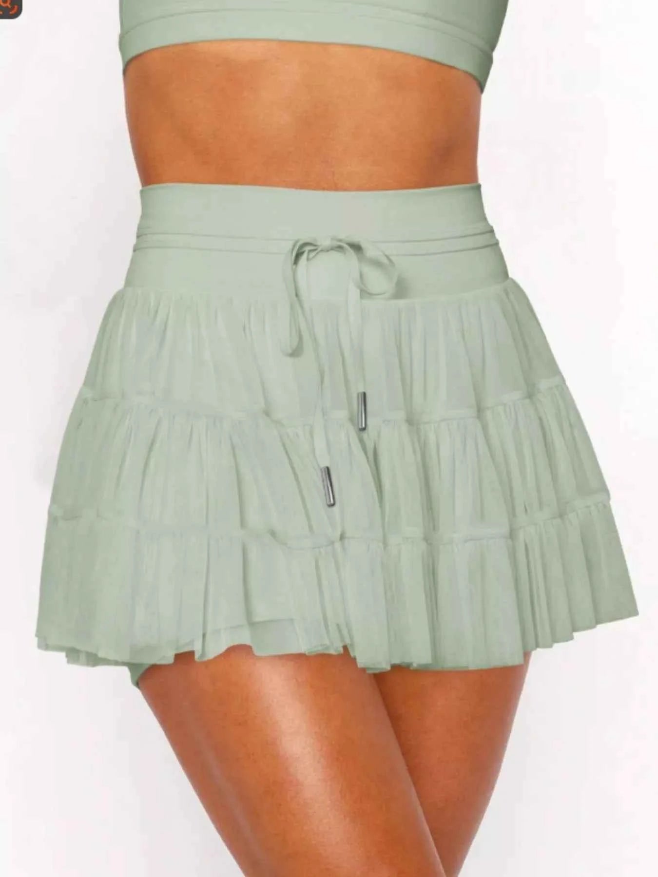 Tiered Skort with Drawstring ba209074-e92b-4367-a73b-08920bcec3a4-Max-Origin