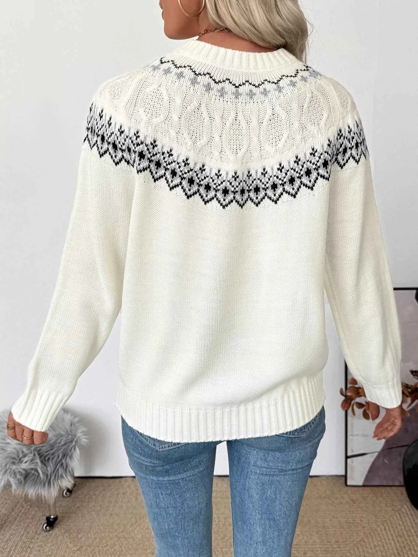 Fair Isle Pattern Crew Neck Sweater ba4f748485da4e90bfc47ee96b5191b0-Max-Origin