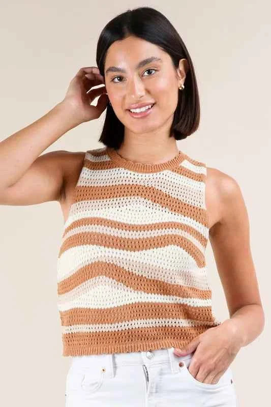 VERY J Multi Color Stripe Knit Crop Tank ba9b9178e72d4ac1b17eb1b1b65ed306-Max-Origin