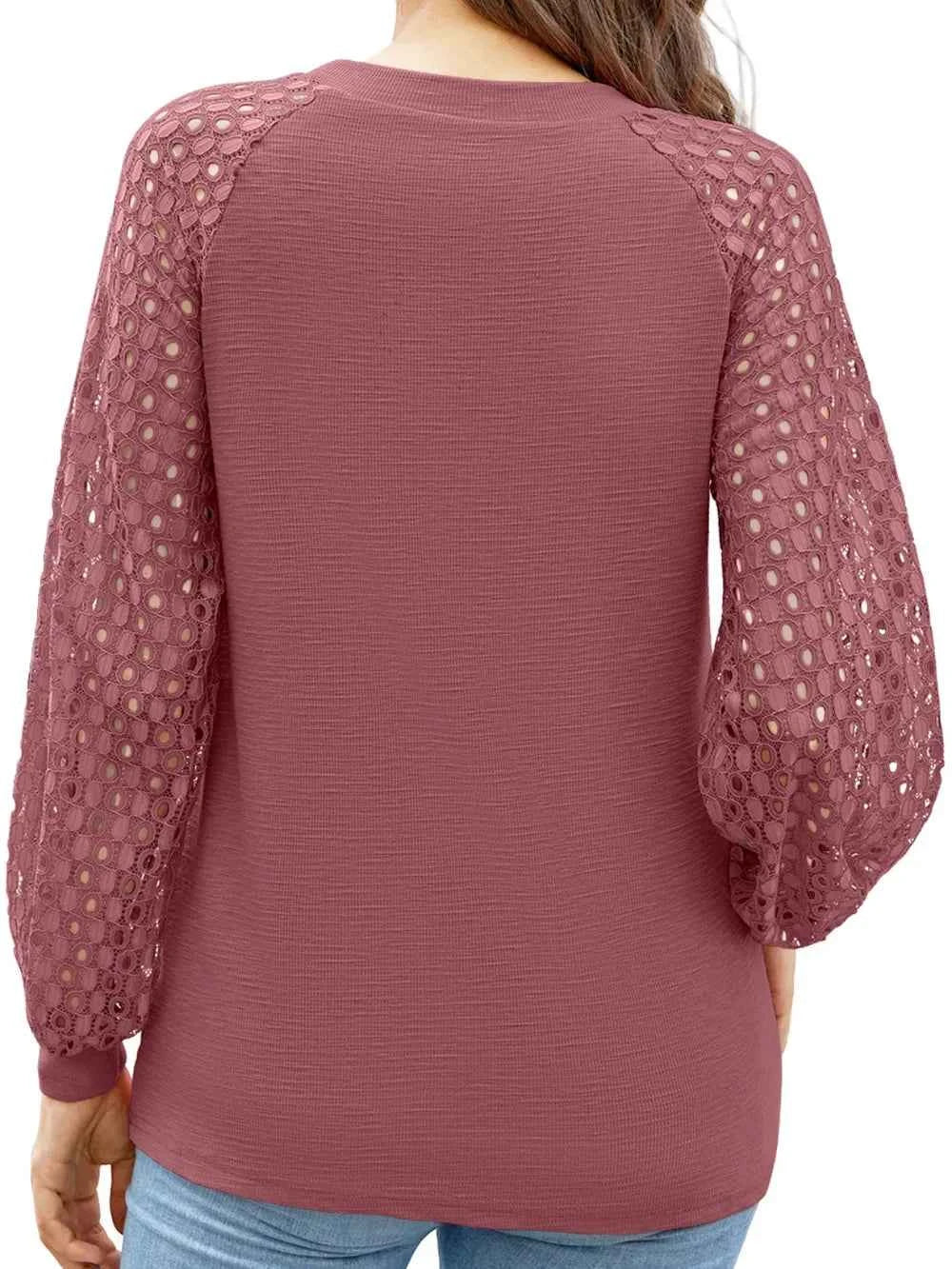Full Size Eyelet Round Neck Long Sleeve T-Shirt bb24ad8e-2004-484a-9b70-9d451461f13a-Max