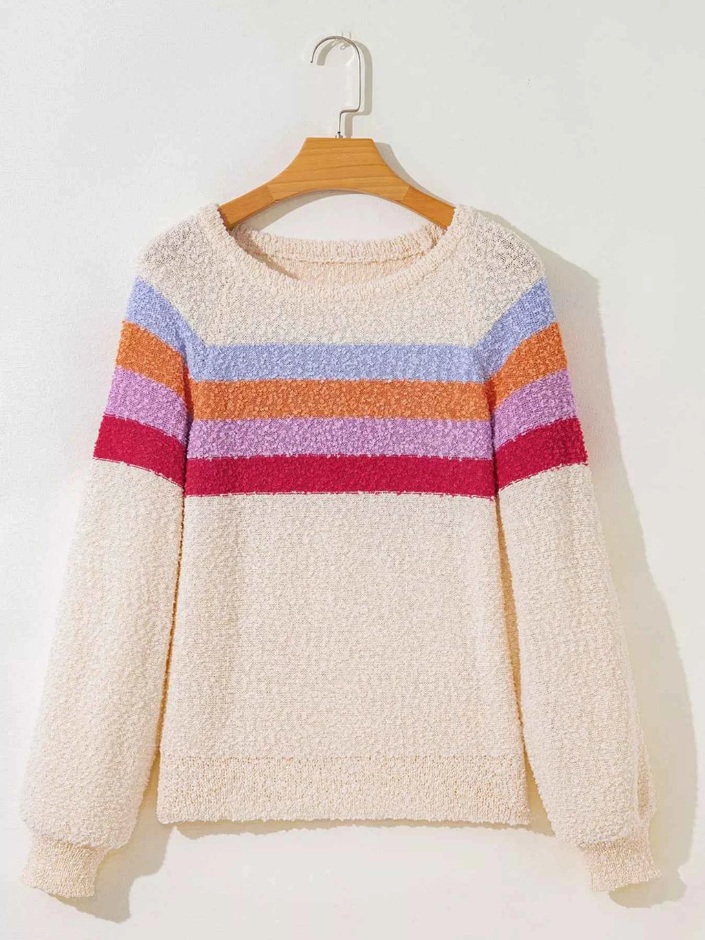Striped Color Block Loose Sleeve Sweater bb50e381494a4a20a9c44c2d7986d40e-Max-Origin