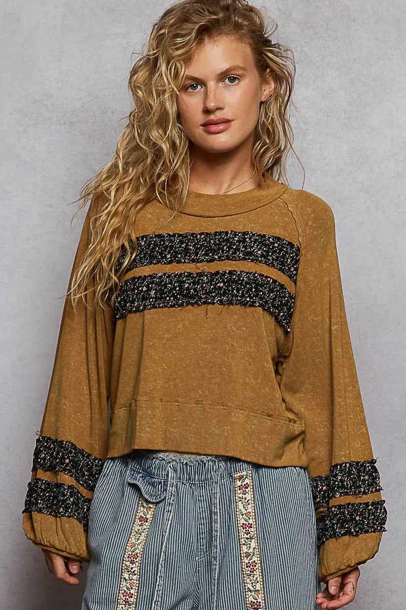 POL Print Patch Round Neck Balloon Sleeve Cropped Top RUSTED OCHRE bb52de56-e5d9-43a7-a916-d8e21fd5f0c4-Max-Origin