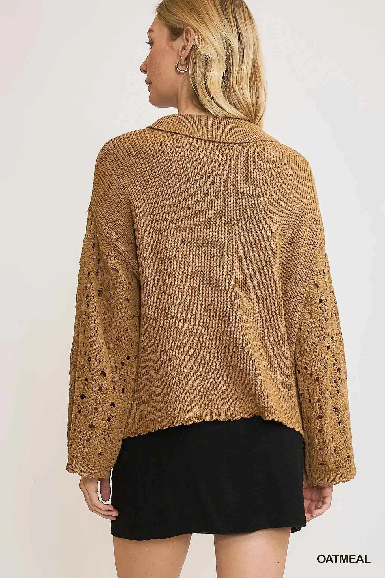 Umgee Crochet Button Down Knit Cardigan bb5a02ac-9594-4b5e-b435-f28a08b489e3-Max-Origin