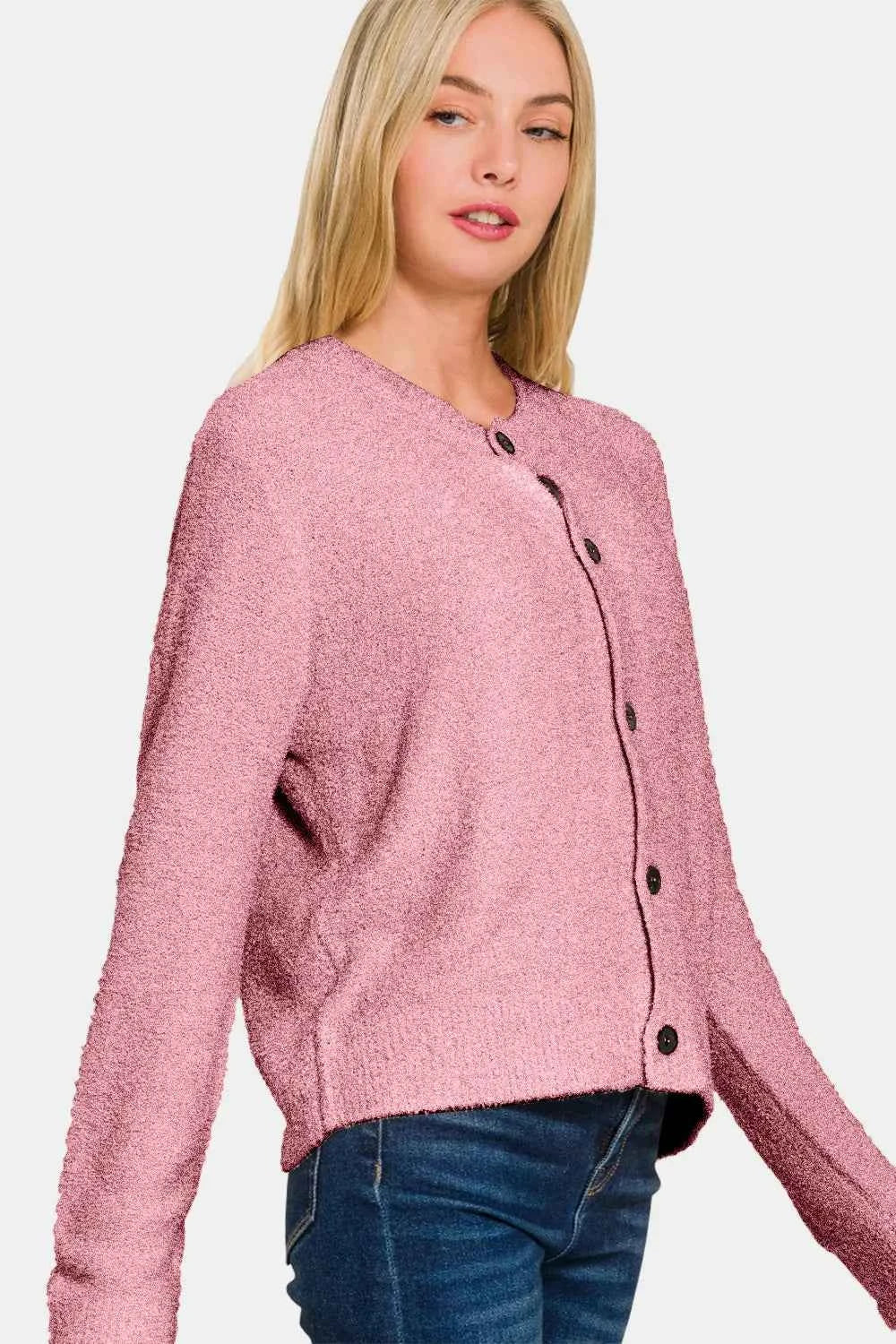 Zenana Button Down Long Sleeve Sweater Cardigan bb79356e-bbc4-46d8-afbc-f7b56c5e5936-Max