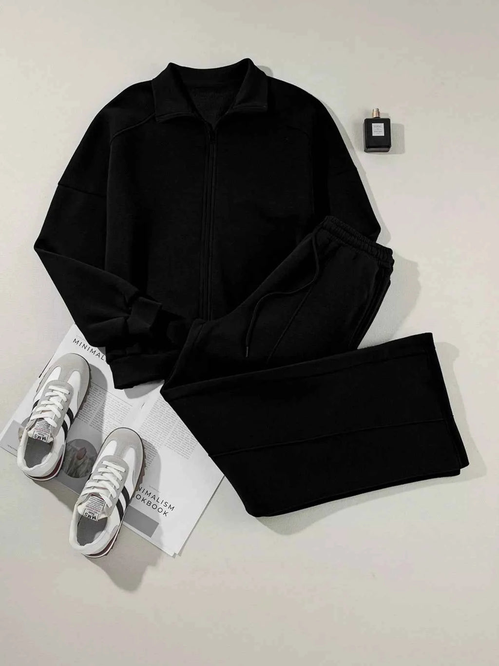 Drop Shoulder Zip Up Jacket and Drawstring Pants Active 2pcs Set bbb80269-8ef2-4518-acec-a8defc4a6791-Max-Origin