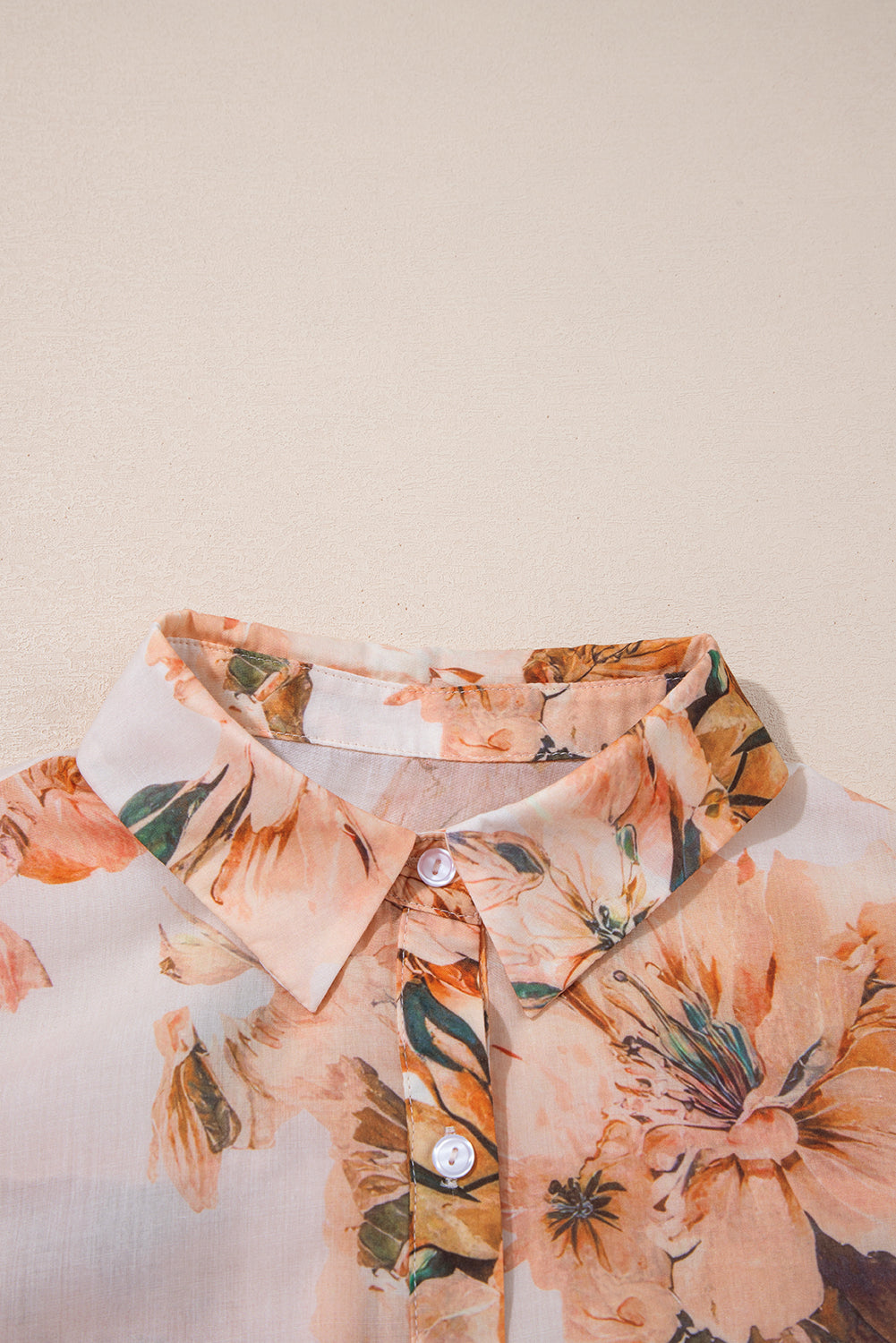 Brown Floral Puff Sleeve Lightweight Shirt bbbaac65f5e435f8