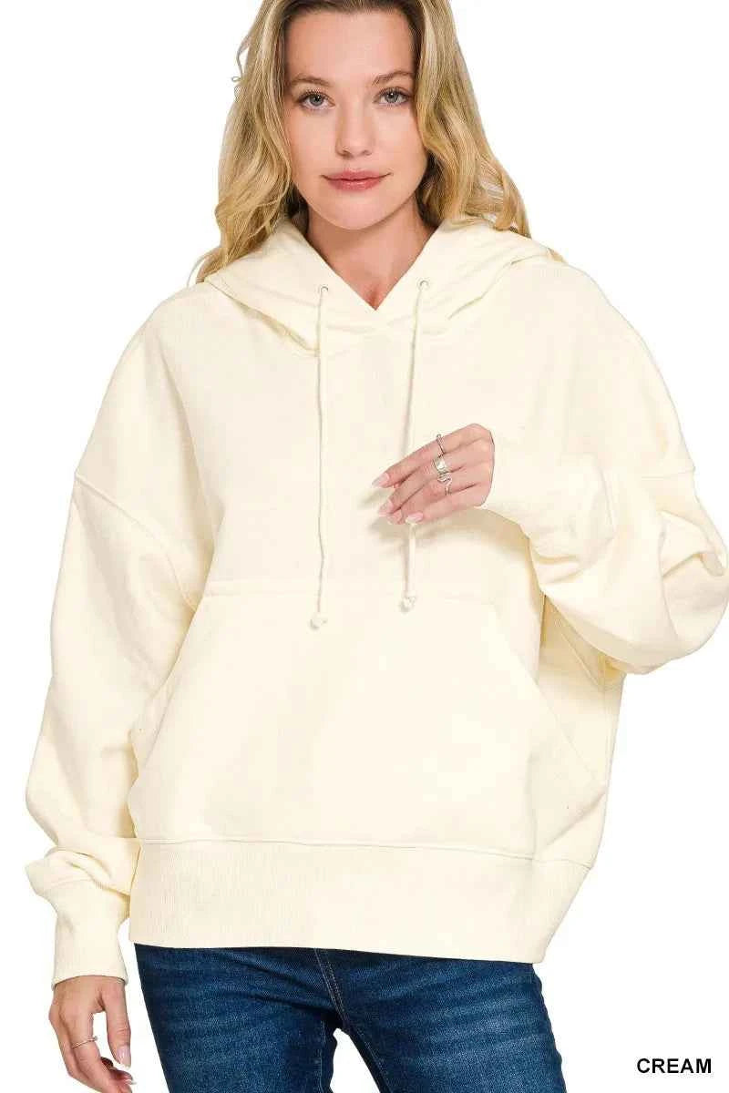 Zenana Oversized Fleece Kangaroo Pocket Hoodie CREAM bc183fbc04704cb49ce031045f3bddce-Max-Origin
