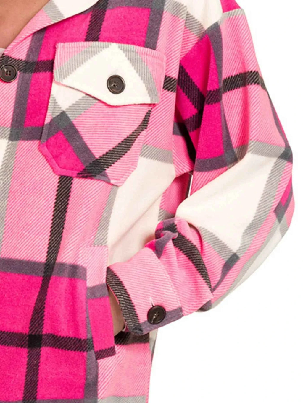 Zenana Oversized Plaid Fleece Shacket bc185760-d2e7-4d90-8e47-30d9ba7b8fd1-Max-Origin