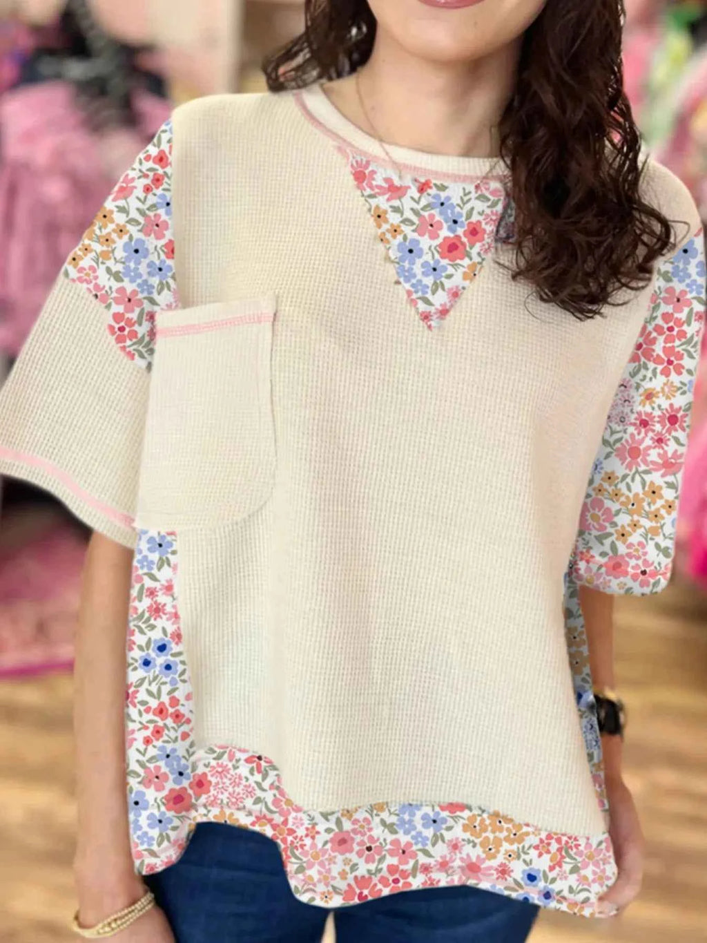 Floral Round Neck Relaxed Fit T-Shirt bc2ea6aa-a9a2-4ef0-9831-e68242e10503-Max-Origin