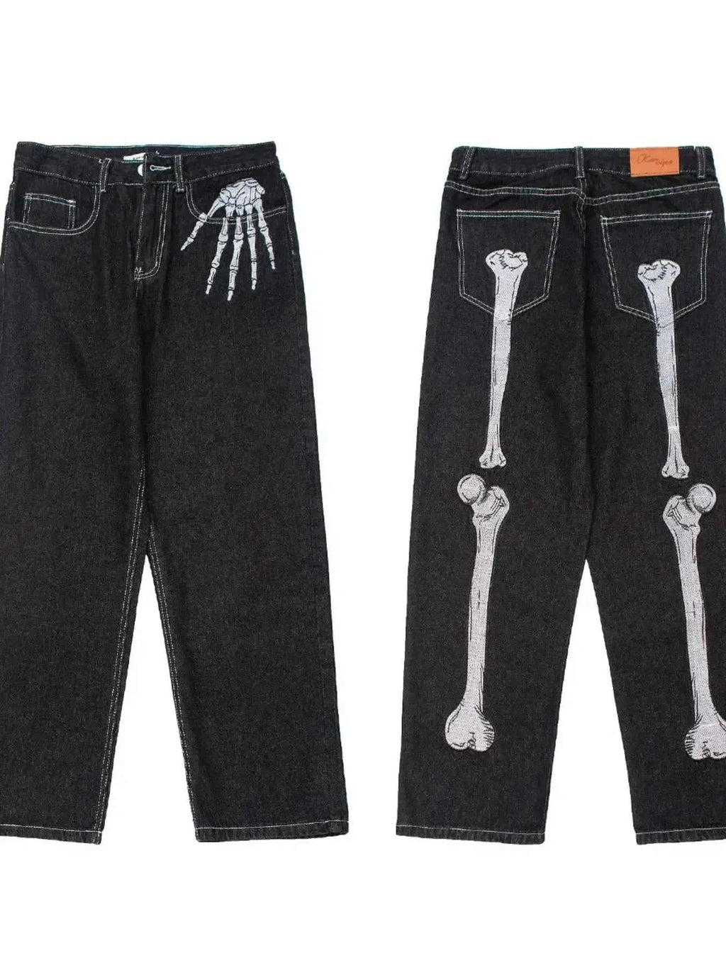 Men's Skeleton Embroidered Straight Leg Jeans bc7d6371fbca47198ea0371324f5abb4-Max-Origin