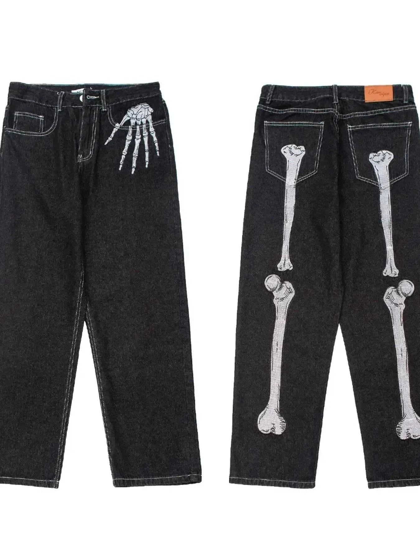 Men's Skeleton Embroidered Straight Leg Jeans bc7d6371fbca47198ea0371324f5abb4-Max-Origin