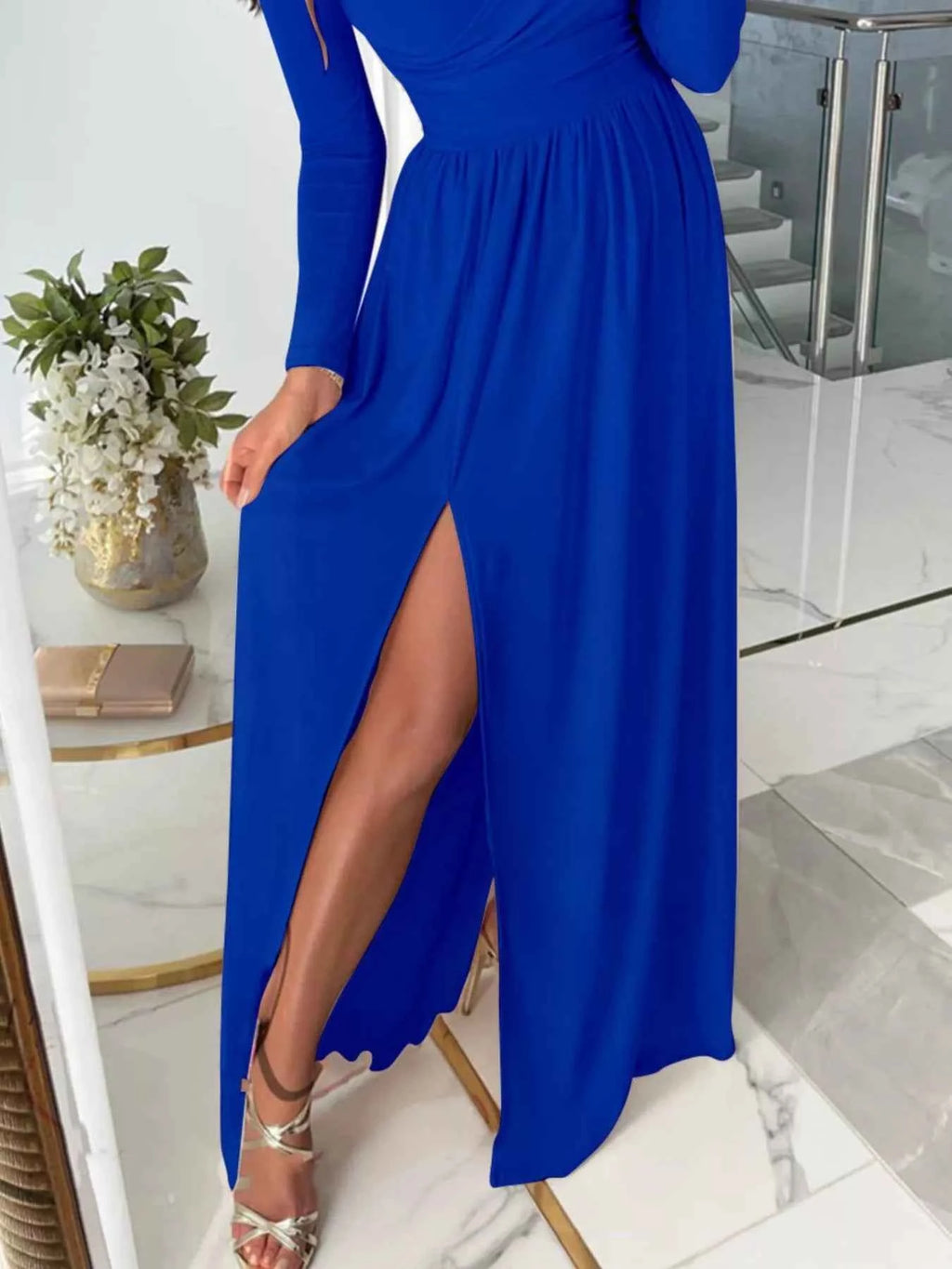 Slit Surplice Cold Shoulder Maxi Dress bcb580cf-5773-4b19-9e35-56a12333120d-Max-Origin