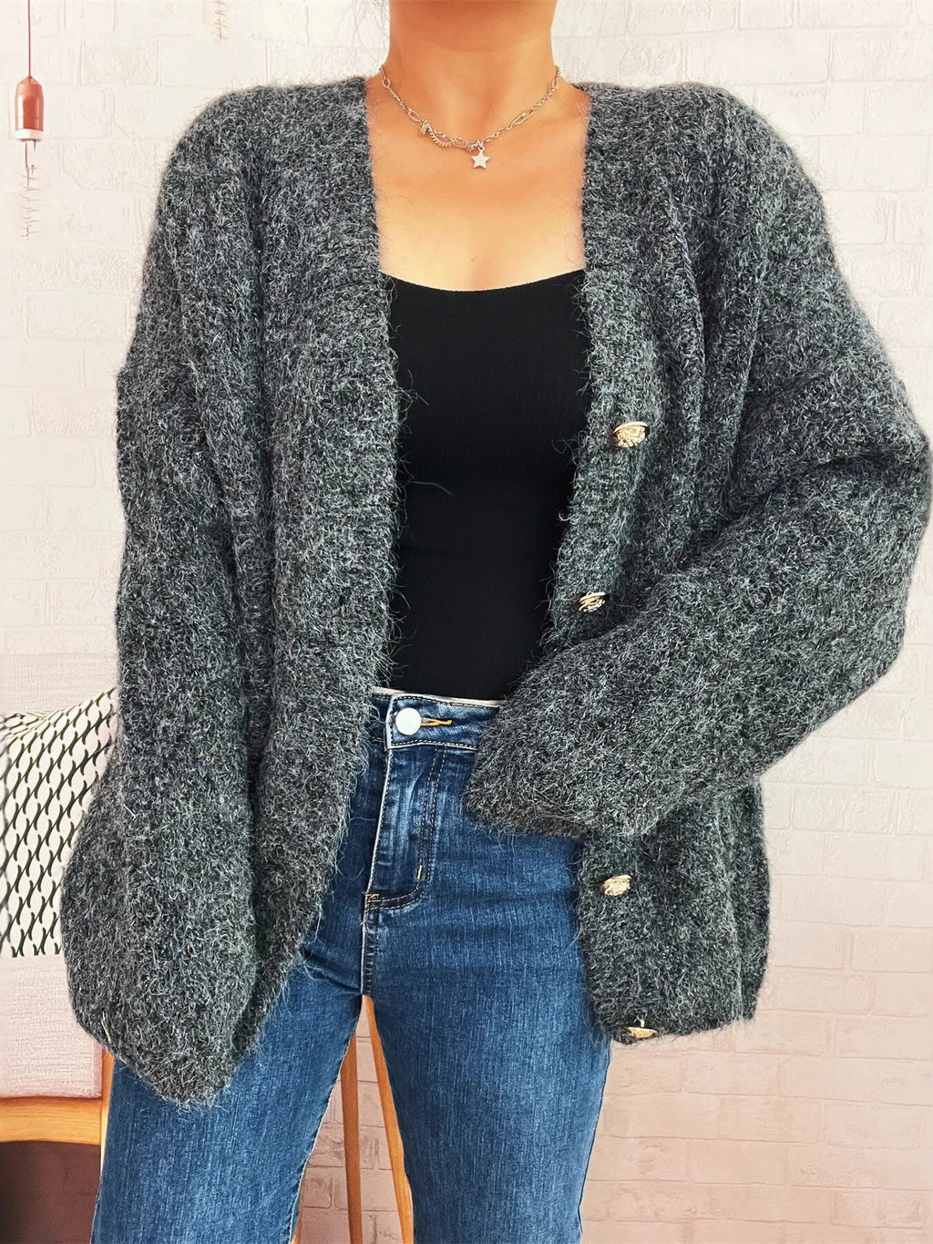 Cable Knit Button-Up Cardigan bd09f700d80144618137fdef4ca2c682-Max-Origin