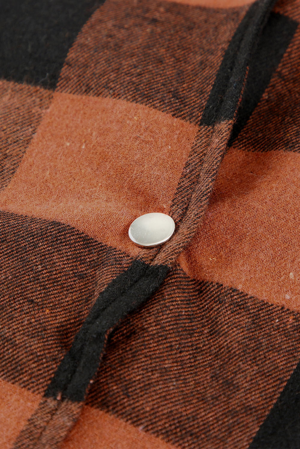 Brown & Black Plaid Collared Botton Down Long Shirt Shacket bd35a4de1ffe6d5f