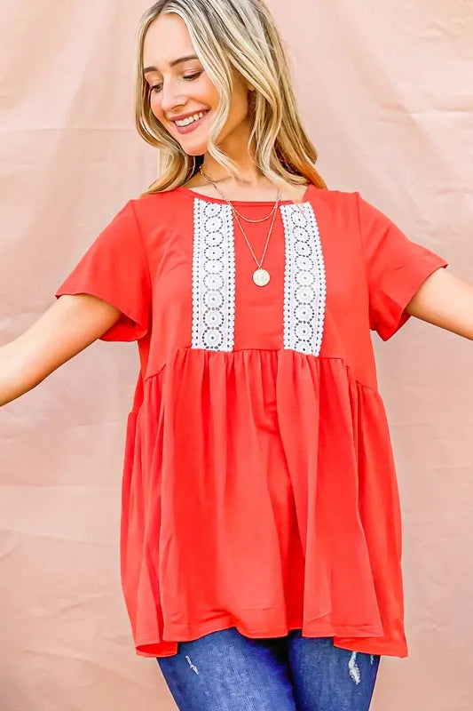 And The Why Lace Detail Short Sleeve Casual Top bd8259a87fd04ba0b791e42baae6f221-Max-Origin