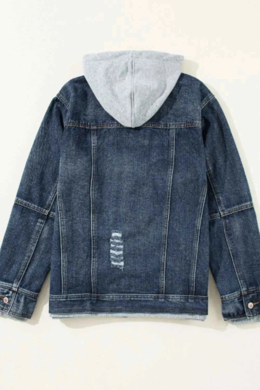 Fake Two-Piece Hooded Zip-Up Denim Jacket bdbb6be6-89fe-4806-9ad1-181b17cec7b7-Max