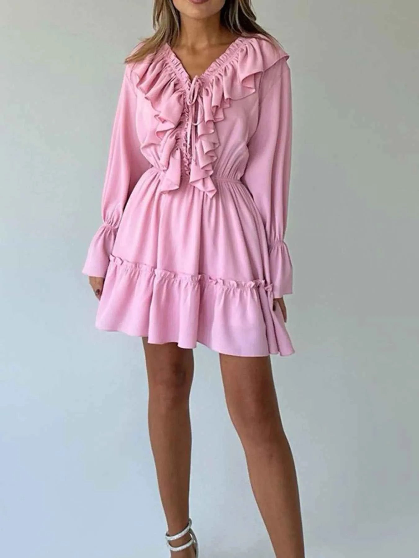 Ruffle Flounce Sleeve Mini Dress bdd5e0a5-126f-4bd2-ab9a-8987c244f100-Max-Origin