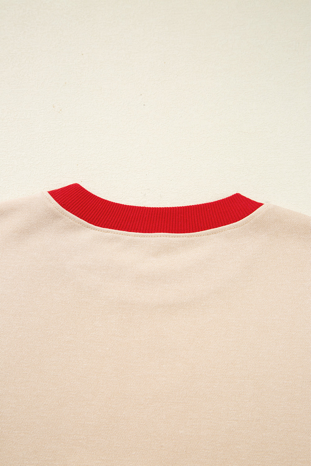 Oatmeal GAME DAY Letter Contrast Trim Baggy Sweatshirt bde2b09aab447342