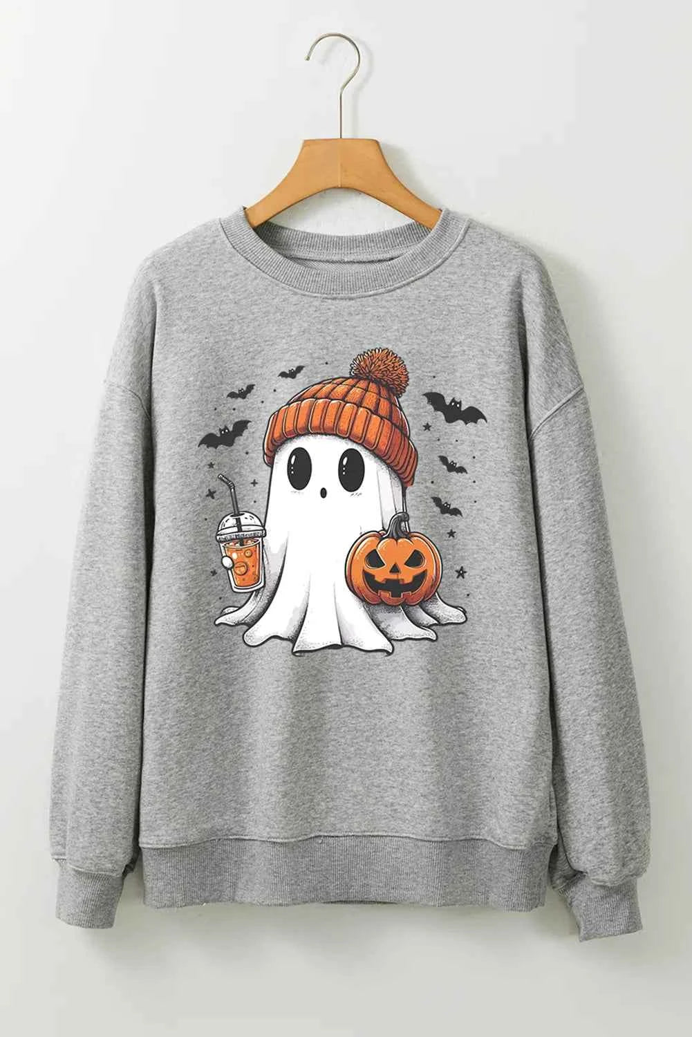 Ghost Round Neck Long Sleeve Sweatshirt be832d47-6f16-448c-acbf-6bea0601c085-Max