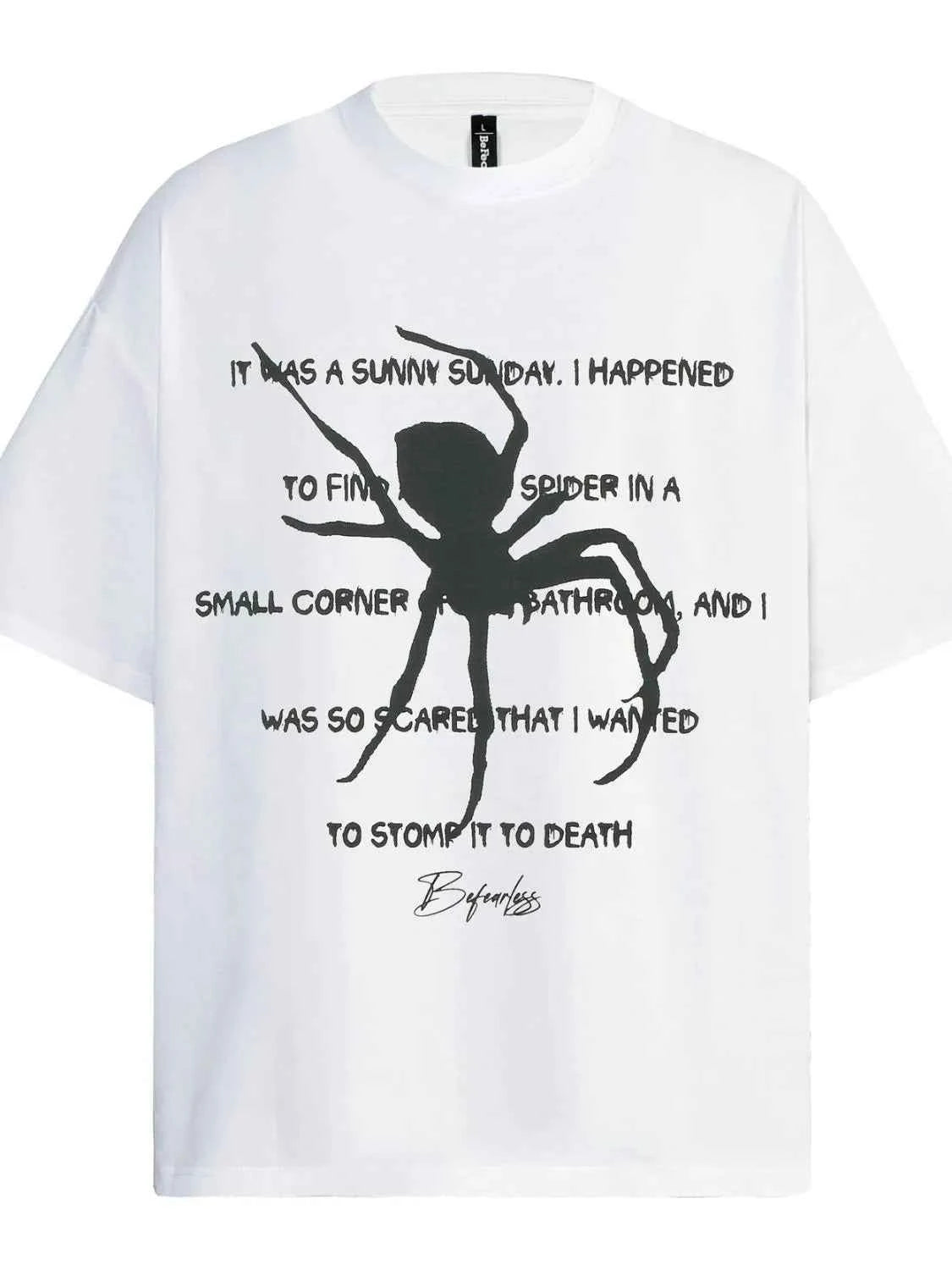 Men's Oversized Gothic Spider Graphic T-Shirt White bea56db8-7411-4387-969e-c8a30709c76c-Max-Origin