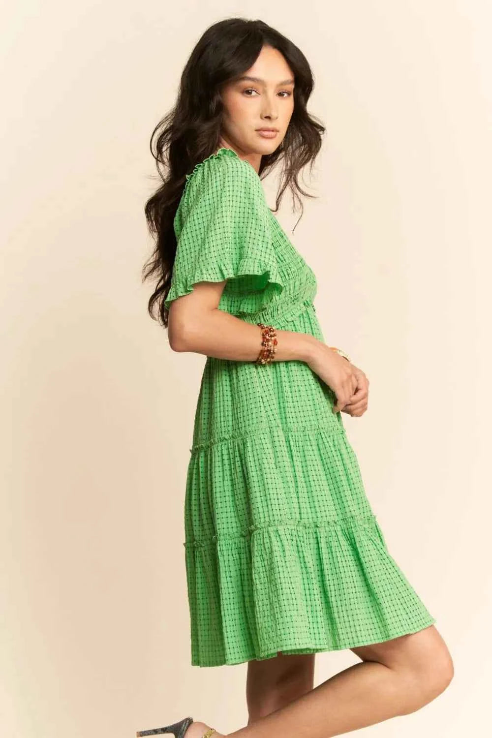 Davi & Dani Jacquard Checker Smocking Tiered Dress becaaed2-4ae2-4a8f-a575-755dbf51c67a-Max-Origin