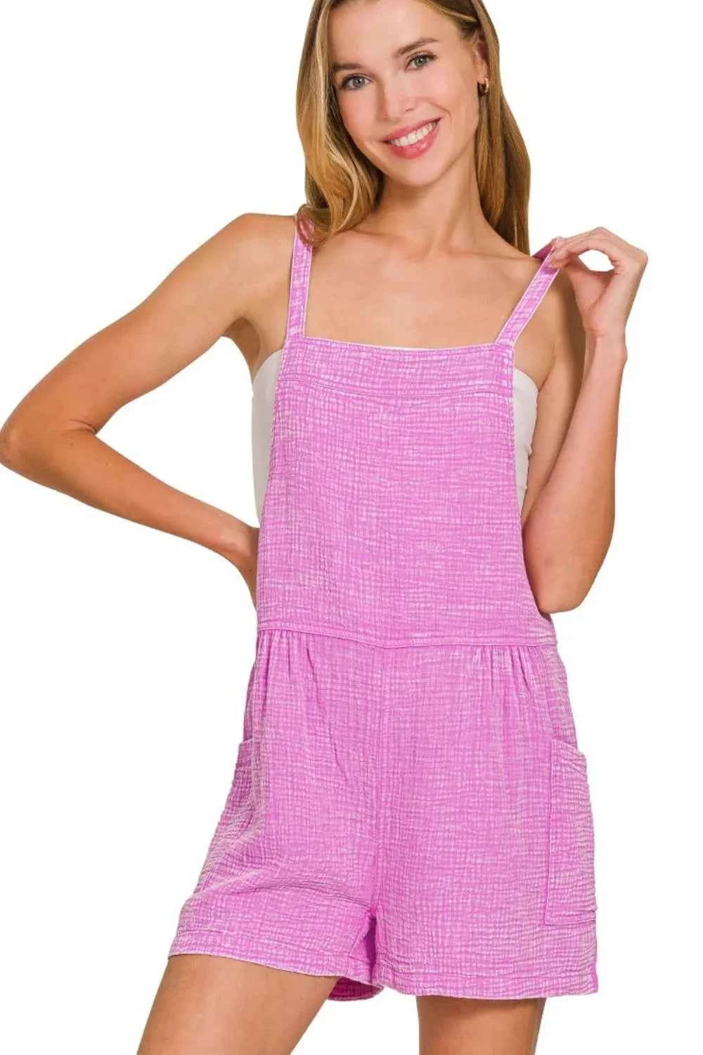 Zenana Washed Double Gauze Tie Back Rompers BRIGHT MAUVE beda27be-47ec-4271-bb60-d773f5a7ad74-Max-Origin
