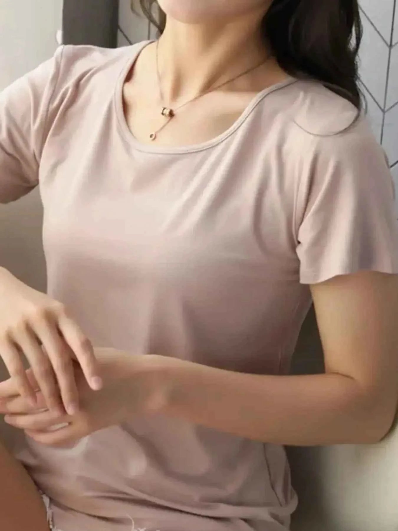 Round Neck Short Sleeve T-Shirt bedf1a56-b741-4362-8994-adee99b316fb-Max-Origin
