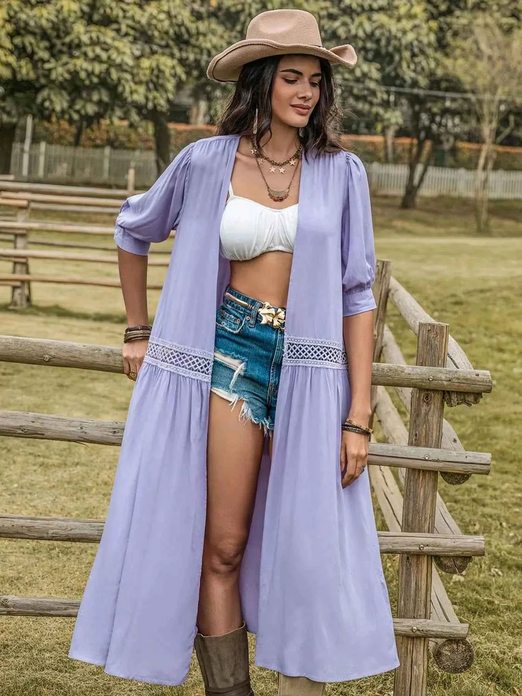 Open Front Half Sleeve Cover Up Lavender bee5d679-b1d6-4875-afe3-67294d083dce-Max-Origin