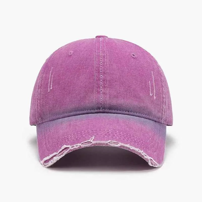 Distressed Washed Adjustable Baseball Cap Hot Pink One Size bf06144a-3e3e-4045-a7cd-a0d1d9a5e288-Max