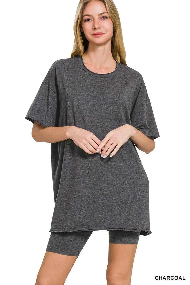 Zenana Cotton Round Neck Top & Biker Shorts bf12e6f4d0c74380b9559237a644f239-Max-Origin