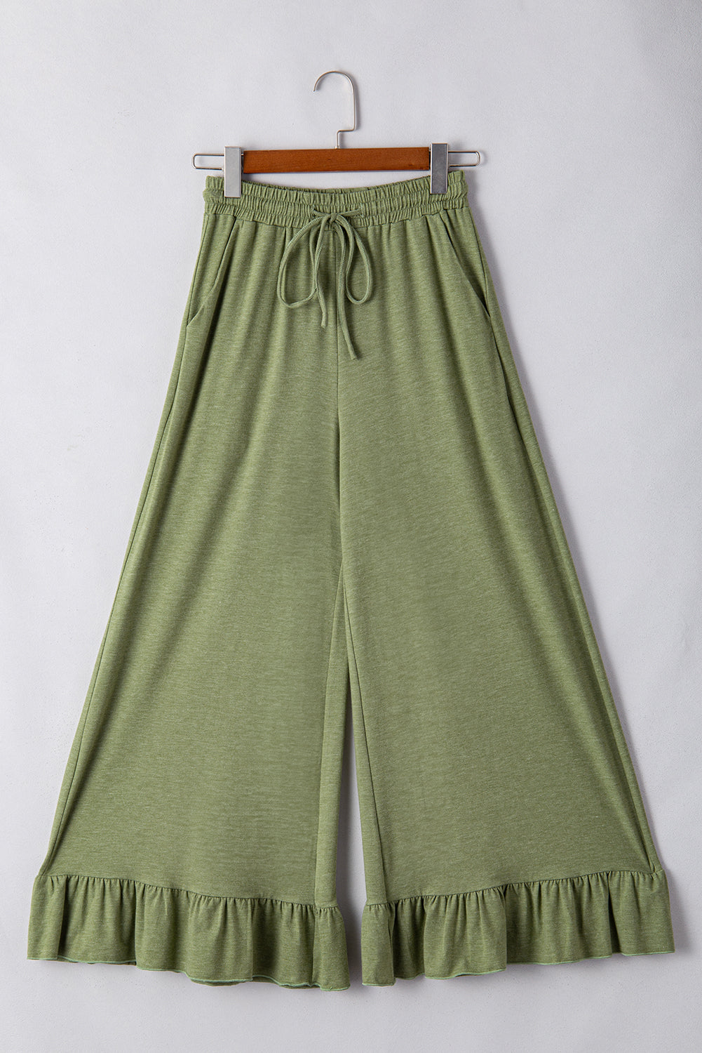 Dune Solid Color Ruffle Hem Wide Leg Pants bf3a839e1d1b6c60
