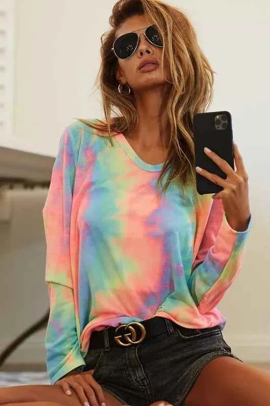 BiBi Tie Dye French Terry Long Sleeve Knit Top bf41cf921c89447ca8dca8d651dcd542-Max-Origin