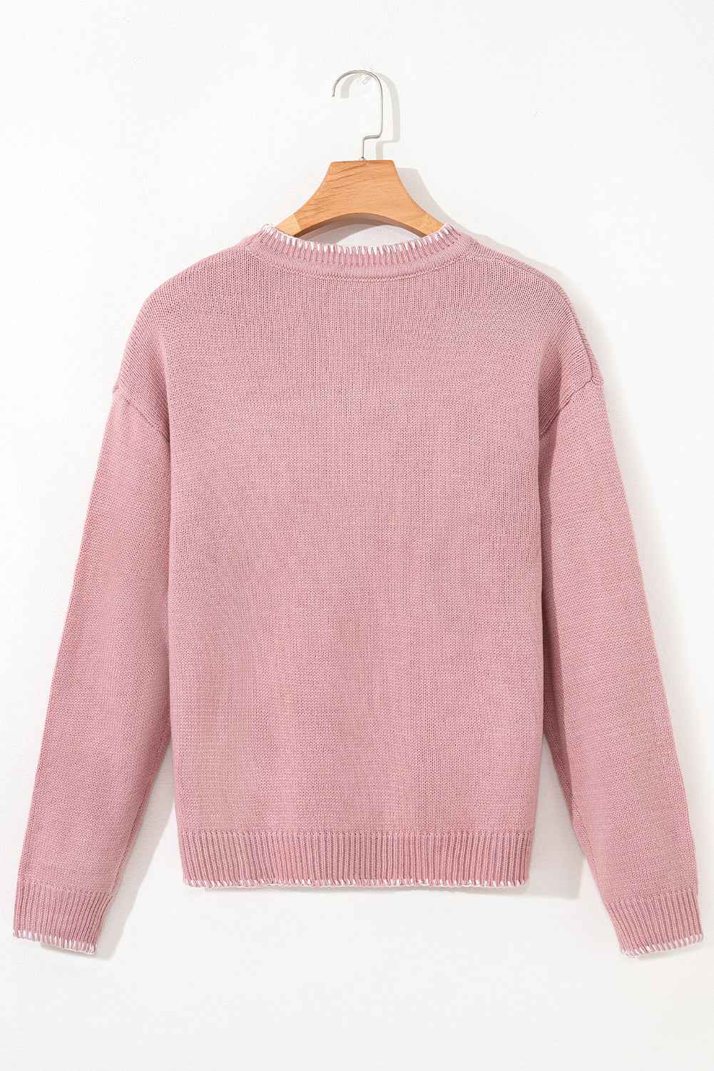 White Sweet Bow Long Sleeve Knit Sweater bf496271da6658cd