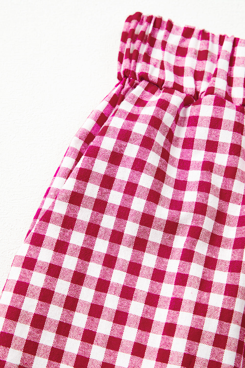 Fiery Red Gingham Casual Loose Pants bf6c7a634ea827a3