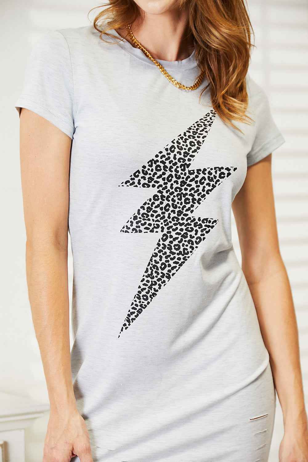 Double Take Leopard Lightning Graphic Tee Dress bfbccd9419d04aaeac29920a06728e77-Max