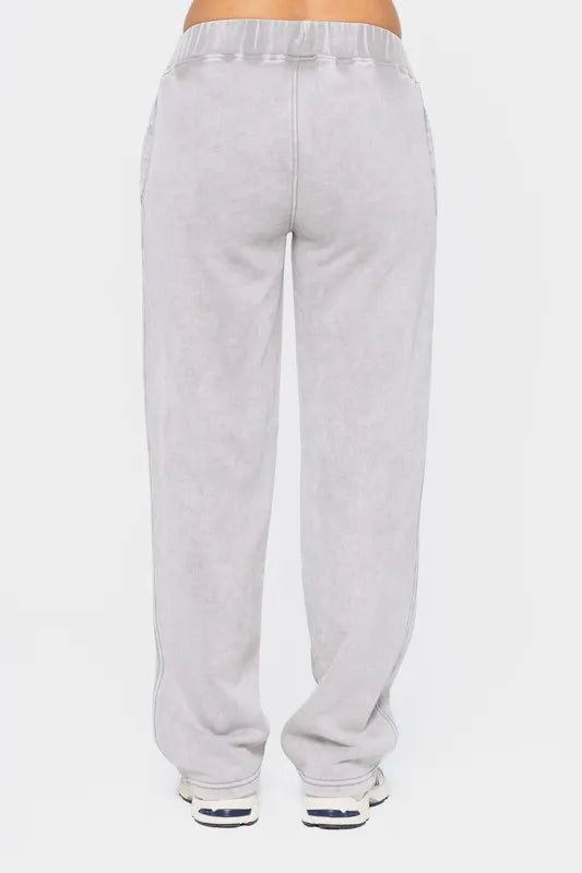 Mono B Elastic Waist Fleece Pants with Pockets bfdafdc6-0cfd-490e-9935-86bf13c135a6-Max