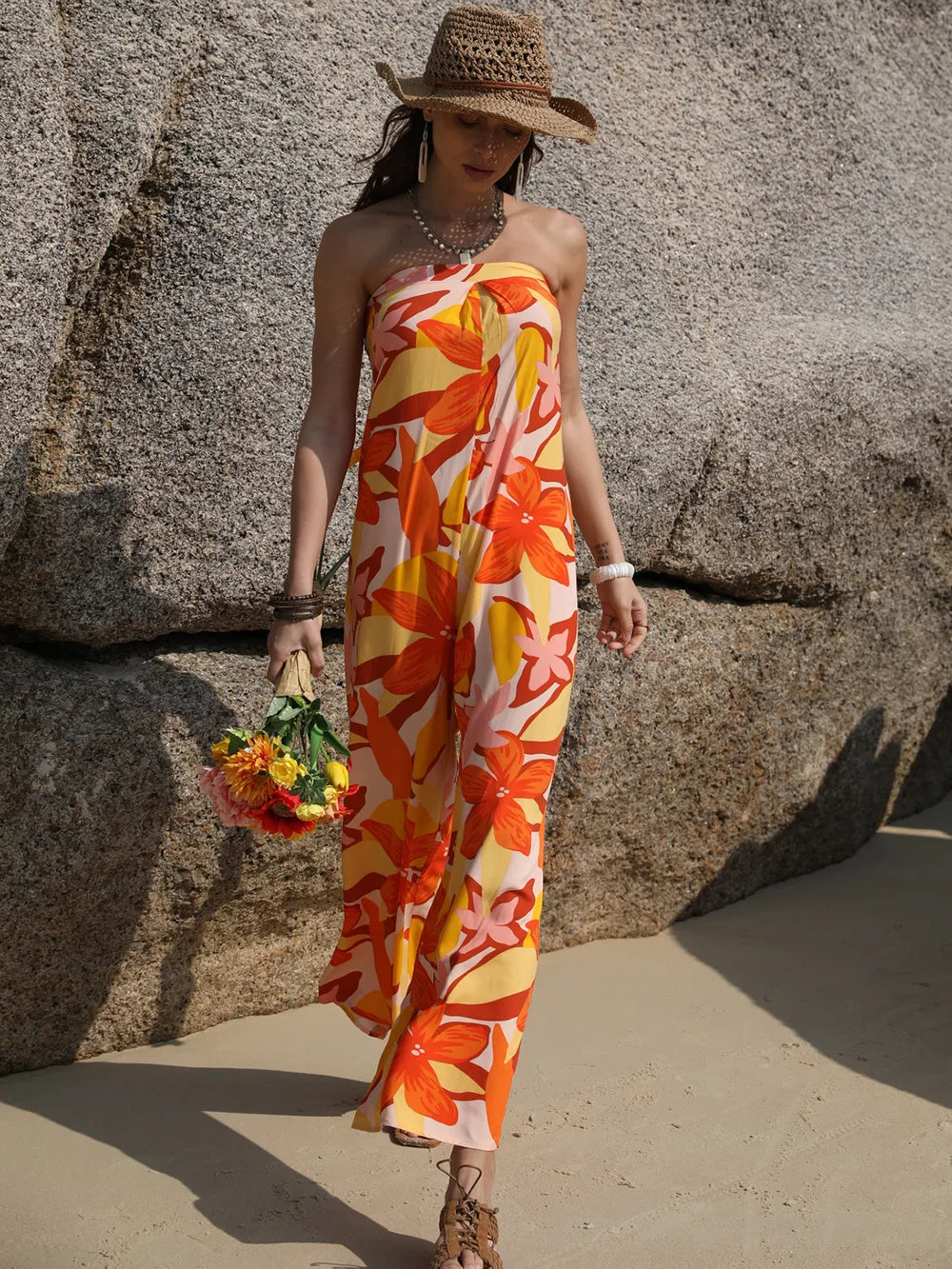 Tied Printed Tube Wide Leg Jumpsuit c04f3a96-88eb-438d-ac97-d9ca0b6db15e-Max